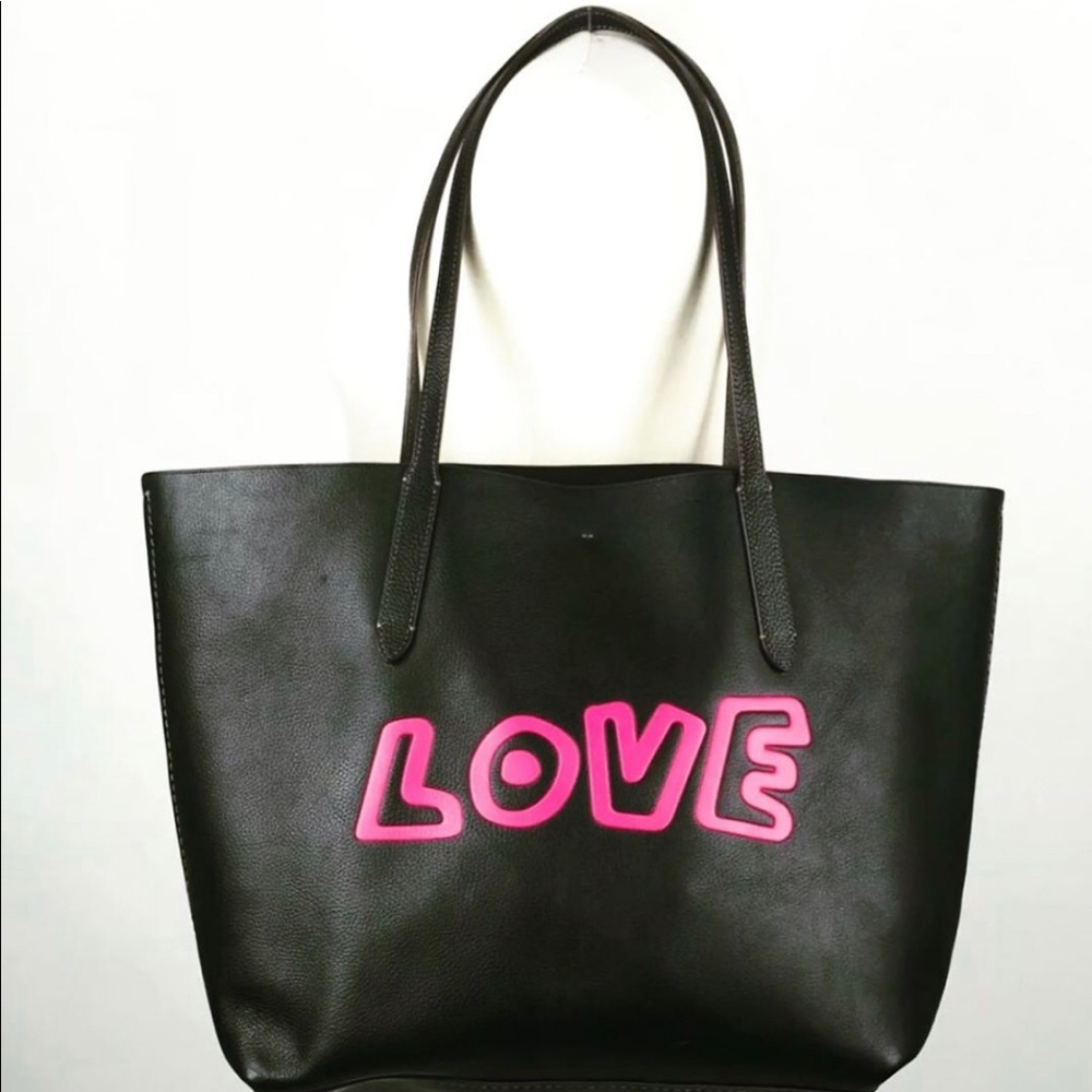 Rare Coach X Keith Haring LOVE Leather Large Tote